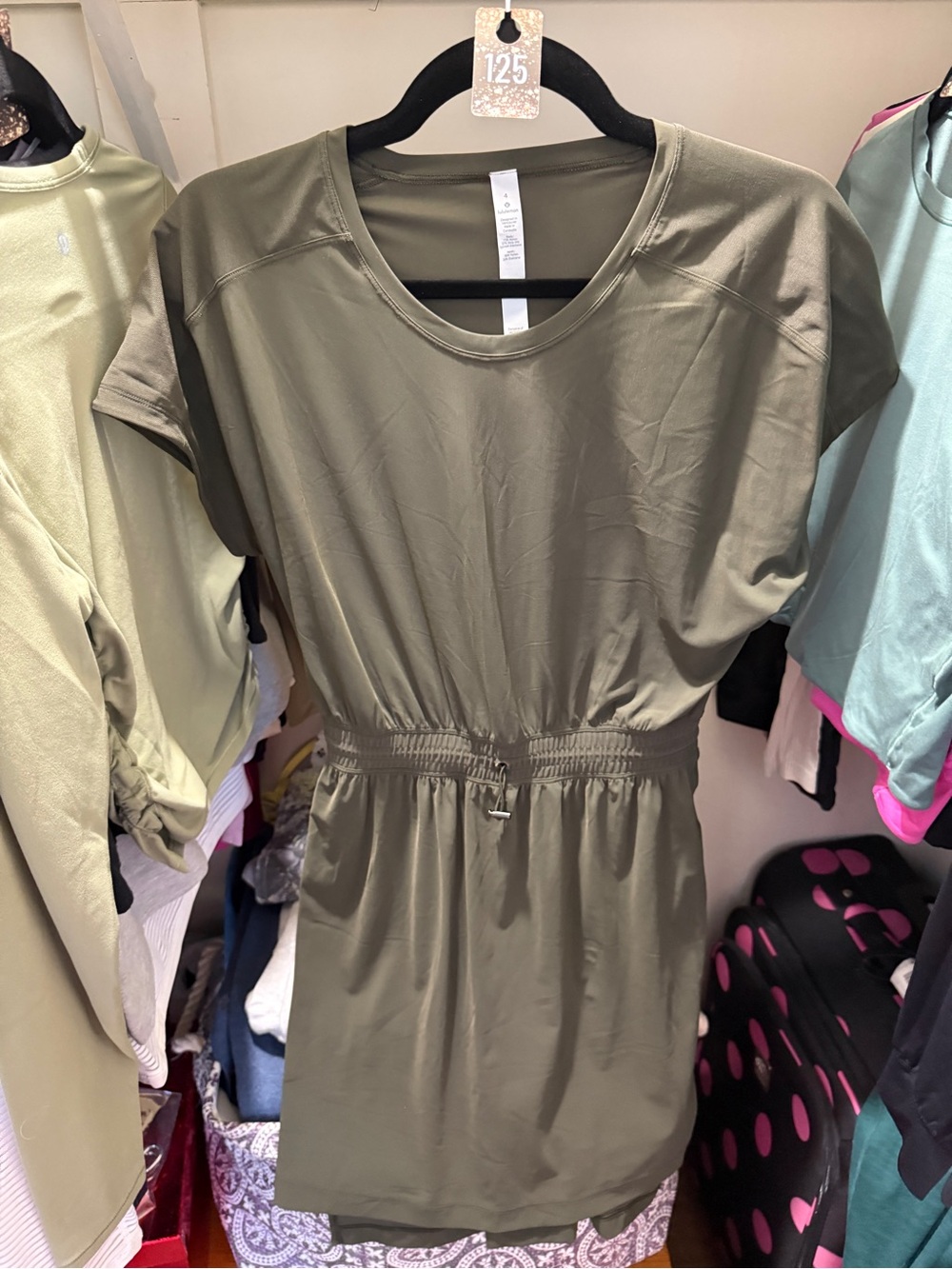 125 Lululemon Throw It On Dress in Dark Olive